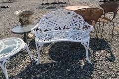 *NO STORAGE* Garden Bench, Wicker Pieces, Etc.
