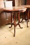 Pair Queen Anne Style Mahogany End Tables