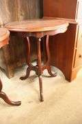 Pair Queen Anne Style Mahogany End Tables