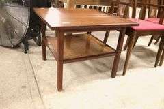 MCM Walnut and Cane End Table, Marks on Top