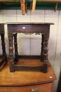 Pair English Mannerist Style Oak Joint Stools, Losses