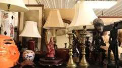 Lot of Carved Ethnographic Figures, Paper Mache, Oriental Mask, Buddha & Turtle, Lamps Etc.