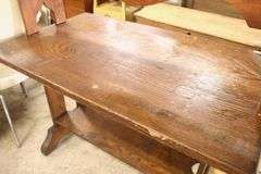 Antique Golden Oak Library Table Desk