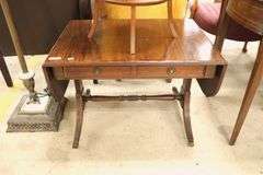 Colonial Revival Mahogany Drop Leaf End Table, Finish Wear