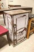 Antique Primitive Cupboard in White Chippy Paint
