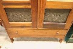 Antique Farmhouse Mixed Woods Punched Tin Pie Safe