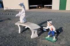 *NO STORAGE* Concrete Bench and Garden Sculptures
