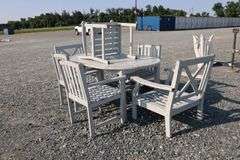 *NO STORAGE*Painted Teak Patio Dining Set