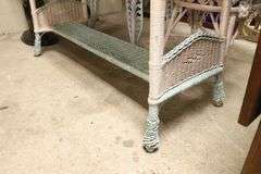Painted Wicker Console