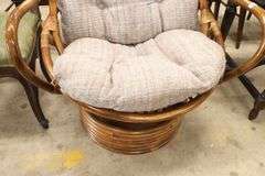 Modern Rattan Swivel Armchair