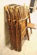 (4) MCM Scorched Bamboo Folding Chairs
