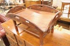 George III Mahogany Butler's Tray on Later Stand