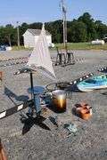*NO STORAGE* 1566 Ship Weathervane, Propane Cooker and Pot, Flower Pots, Etc.
