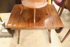 Colonial Revival Mahogany Drop Leaf End Table, Finish Wear