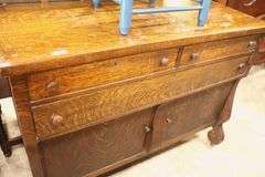 Antique Golden Oak Sideboard, Finish Wear