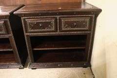 Pair Anglo-Indian Carved Nightstands, Finish Wear