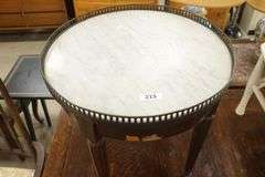 Louis XVI Style Marble Top Cocktail Table, As-Is