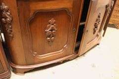 Victorian Marble Top Walnut Fruit Carved Server, Marble Broken