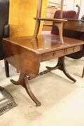Colonial Revival Mahogany Drop Leaf End Table, Finish Wear