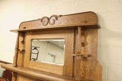 *NO STORAGE* Antique Golden Oak Mantel