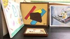 Lot of Paintings & Framed Needlework Landscape