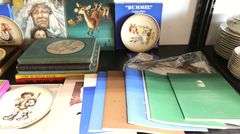 Lot of Vintage Hummel Plates, Boehm Porcelain Collection Books & Children's Books