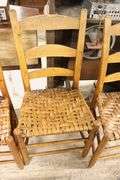 (6) Antique Splint Seat Ladder Back Chairs