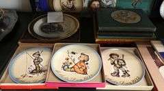 Lot of Vintage Hummel Plates, Boehm Porcelain Collection Books & Children's Books