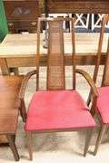 (4) MCM Cane Back Walnut Dining Chairs, As-Is