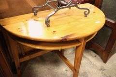 Cabinet-Made Farmhouse Pine Demilune Console Table