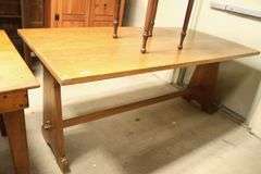 Modern Farmhouse Pine Trestle Table