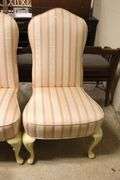 (4) Vintage Painted Backstools, Wear and Tear to Upholstery
