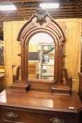 Victorian Carved Walnut Dresser with Mirror