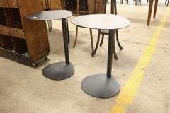Pair Post Modern Metal Cocktail Tables