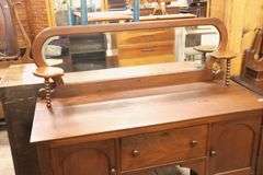 Colonial Revival Walnut Sideboard with Mirror
