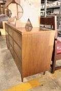 Broyhill MCM Walnut and Laminate Nine Drawer Dresser