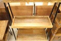Modern Mango Wood and Metal Three Tier Shelf