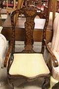 Dutch Marquetry Inlaid Walnut Armchair