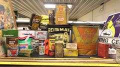 Vintage Advertising Lot, Boxes, Tins, Signs, Yard Sticks Etc.
