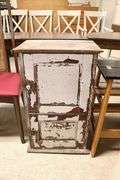 Antique Primitive Cupboard in White Chippy Paint