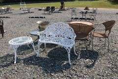 *NO STORAGE* Garden Bench, Wicker Pieces, Etc.
