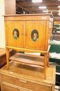 Edwardian Adams' Style Paint-Decorated Satinwood Cabinet
