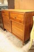MCM Pine Louver Door Liquor Cabinet
