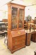 *NO STORAGE* Modern Secretary Desk, Veneer Chips