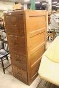 Library Bureau Sole Makers Golden Oak Four Drawer File Cabinet