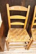 (6) Antique Splint Seat Ladder Back Chairs