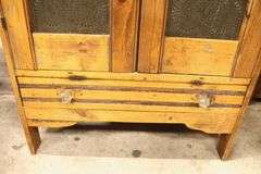 Antique Farmhouse Pine Punched Tin Pie Safe