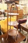 Vintage Mahogany Three Tier Muffin Stand, Finish Wear