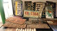 Collection of Vintage Automotive License Plates
