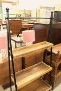 Modern Mango Wood and Metal Three Tier Shelf